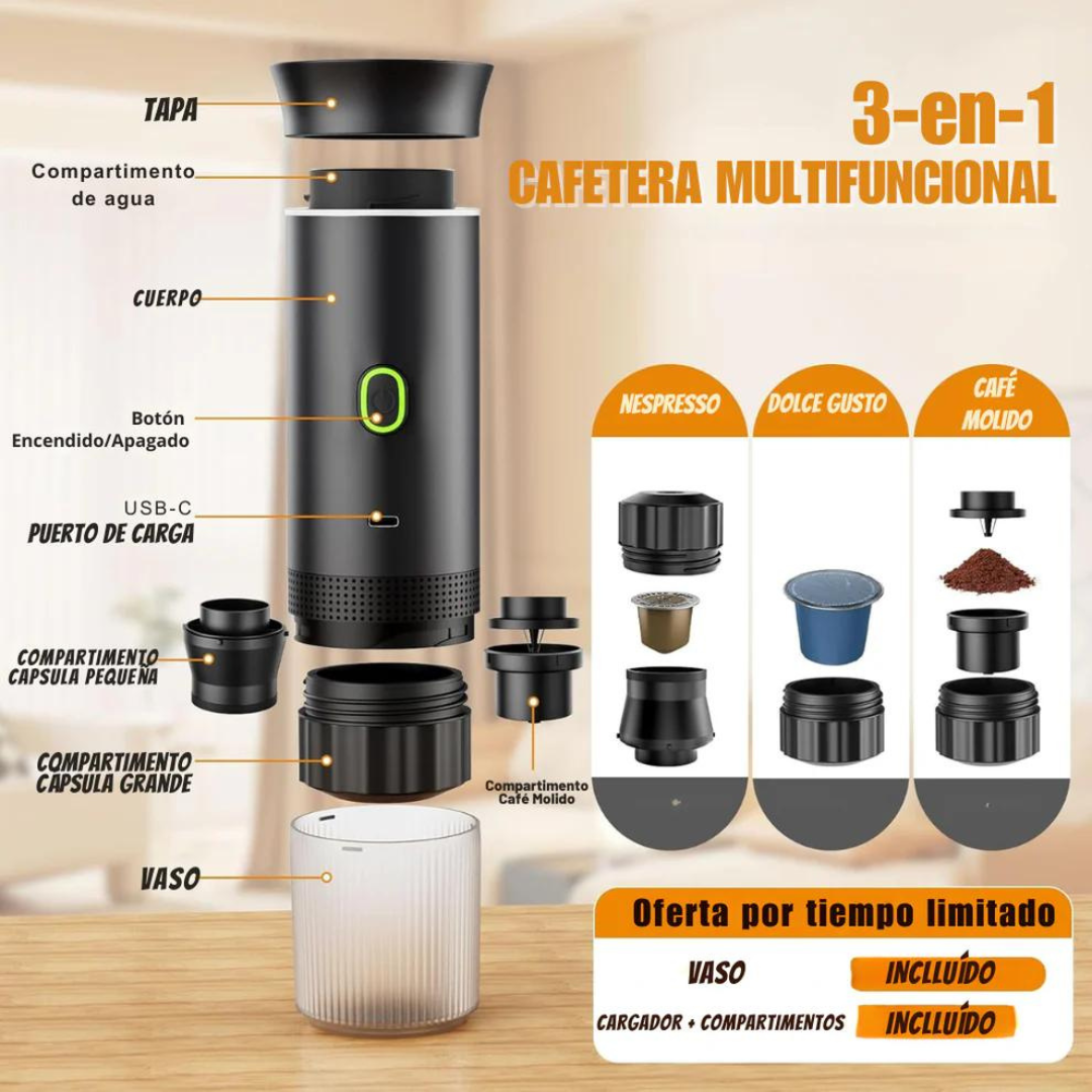 Cafetera portátil 3 en 1
